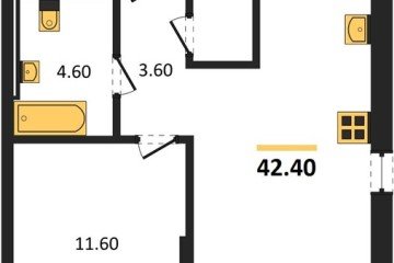 Фото №1: 1-комнатная квартира 42 м² - Краснодар, мкр. Прикубанский внутригородской округ, 