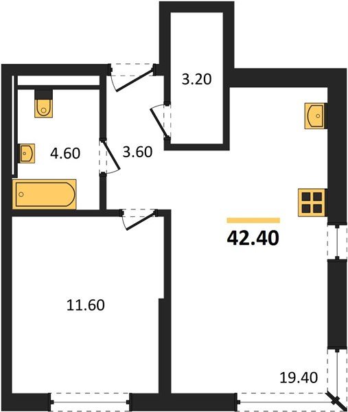 Фото №1: 1-комнатная квартира 42 м² - Краснодар, квартал Самолёт, жилой комплекс Самолёт-7, мкр. Прикубанский внутригородской округ