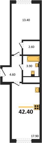 Фото №1: 1-комнатная квартира 42 м² - Краснодар, квартал Самолёт, жилой комплекс Самолёт-7, мкр. Прикубанский внутригородской округ