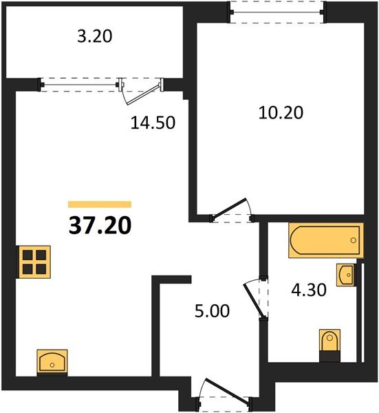 Фото №1: 1-комнатная квартира 37 м² - Краснодар, квартал Самолёт, жилой комплекс Самолёт-7, мкр. Прикубанский внутригородской округ