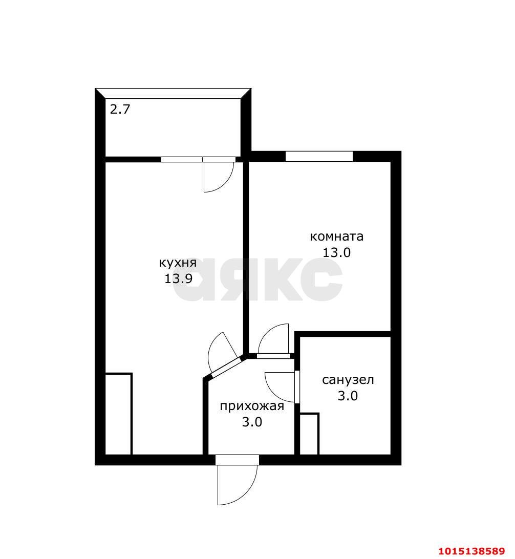 Фото №17: 1-комнатная квартира 32 м² - Краснодар, имени Петра Метальникова, ул. Петра Метальникова, 36