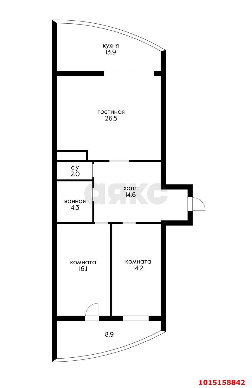 Фото №16: 3-комнатная квартира 100 м² - Краснодар, имени Петра Метальникова, ул. Петра Метальникова, 5