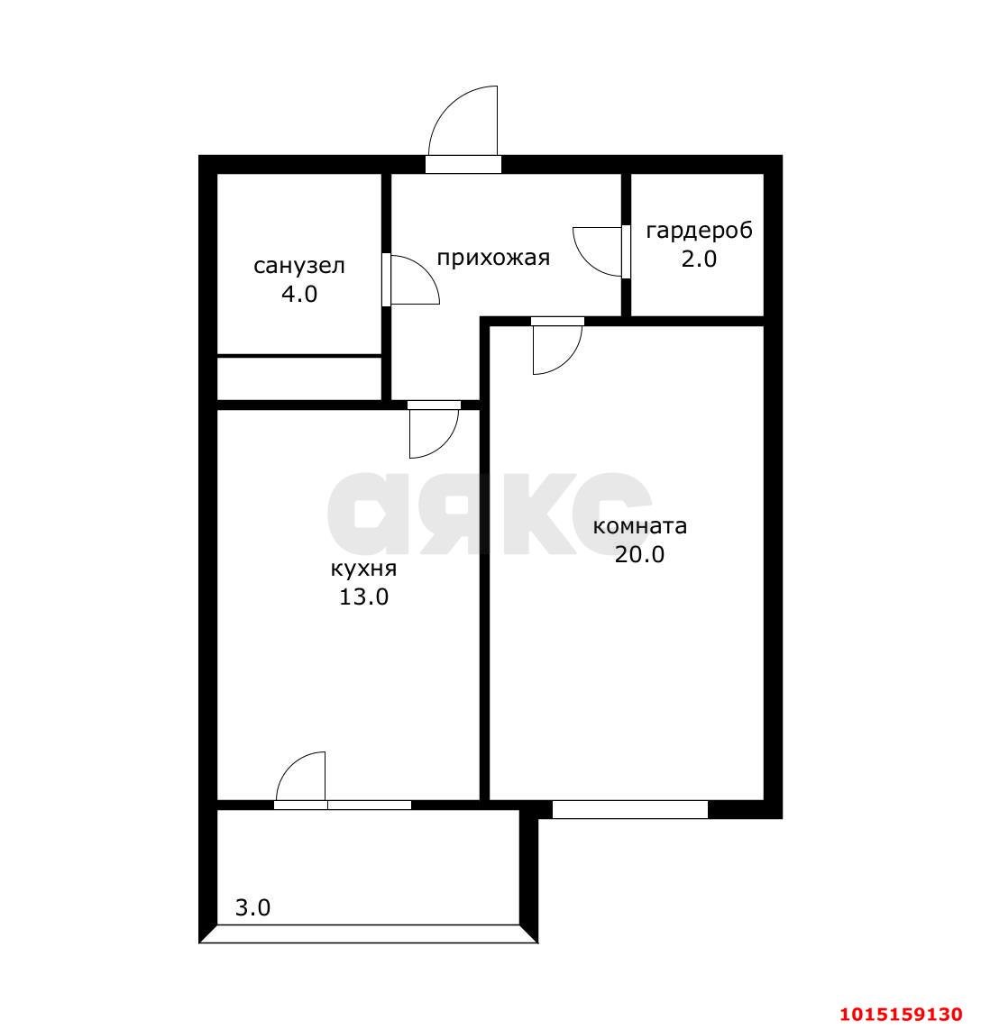 Фото №8: 1-комнатная квартира 46 м² - Краснодар, жилой комплекс Солнечный Парк, ул. имени Симиренко, 37к1