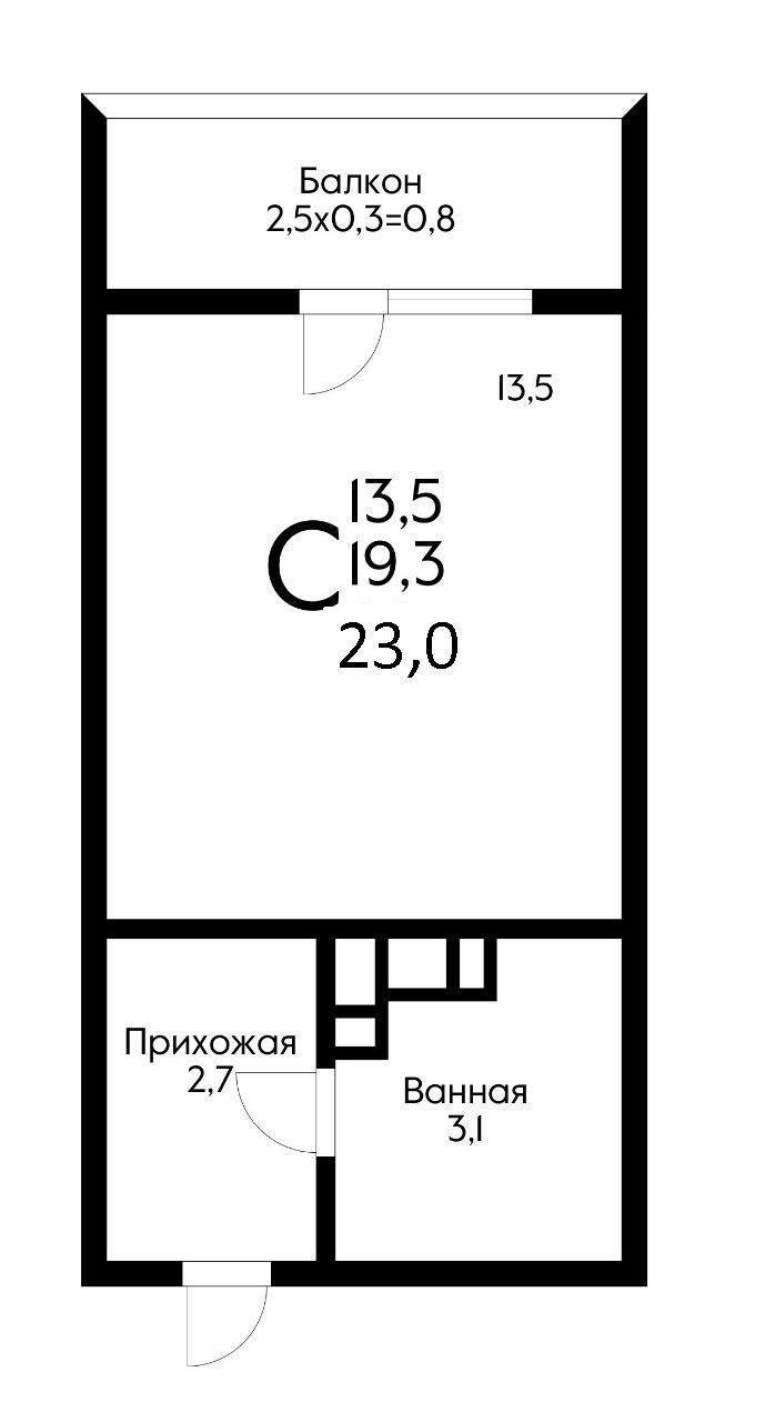 Фото №9: Студия 22 м² - Краснодар, Прикубанский внутригородской округ, Калинино, Завод Радиоизмерительных Приборов, мкр. ЖК Акварели-2, ул. Тепличная, 62/1к3