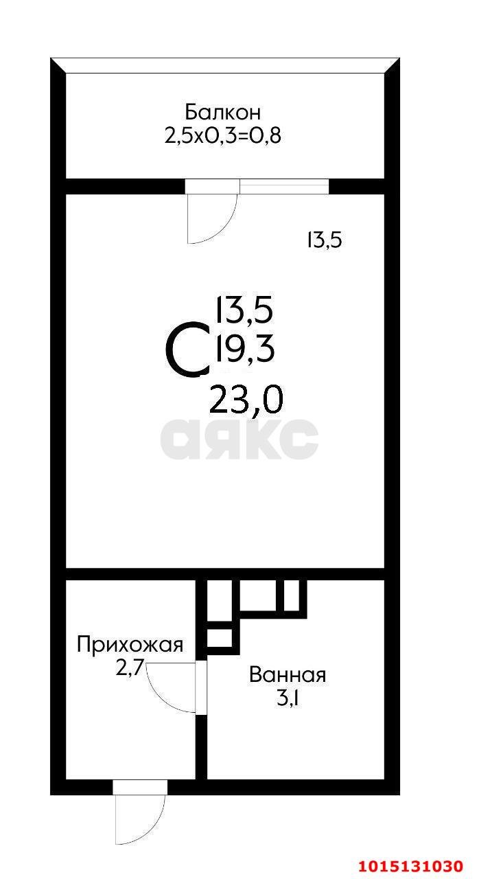 Фото №9: Студия 22 м² - Краснодар, ЖК Акварели-2, ул. Тепличная, 62/1к3