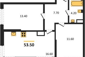Фото №1: 2-комнатная квартира 53 м² - Краснодар, мкр. Догма Парк, 