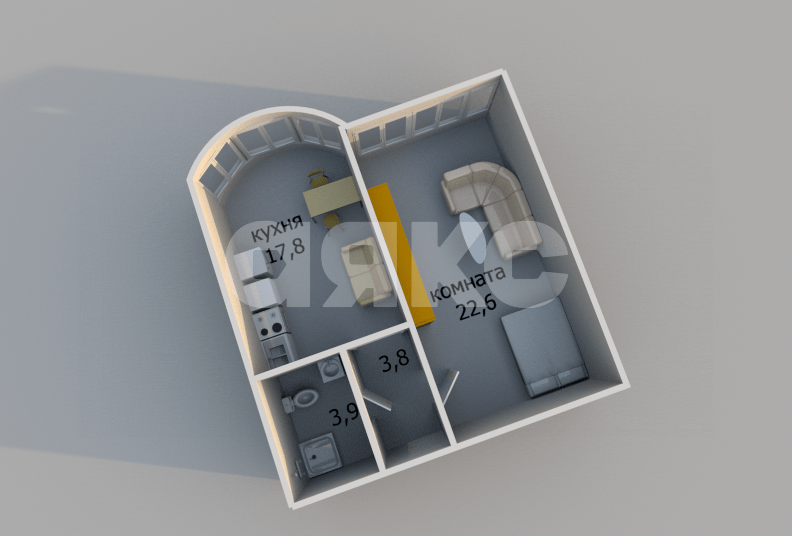 Фото №15: 1-комнатная квартира 48 м² - Анапа, Алексеевка, ул. Анапское шоссе, 1Г