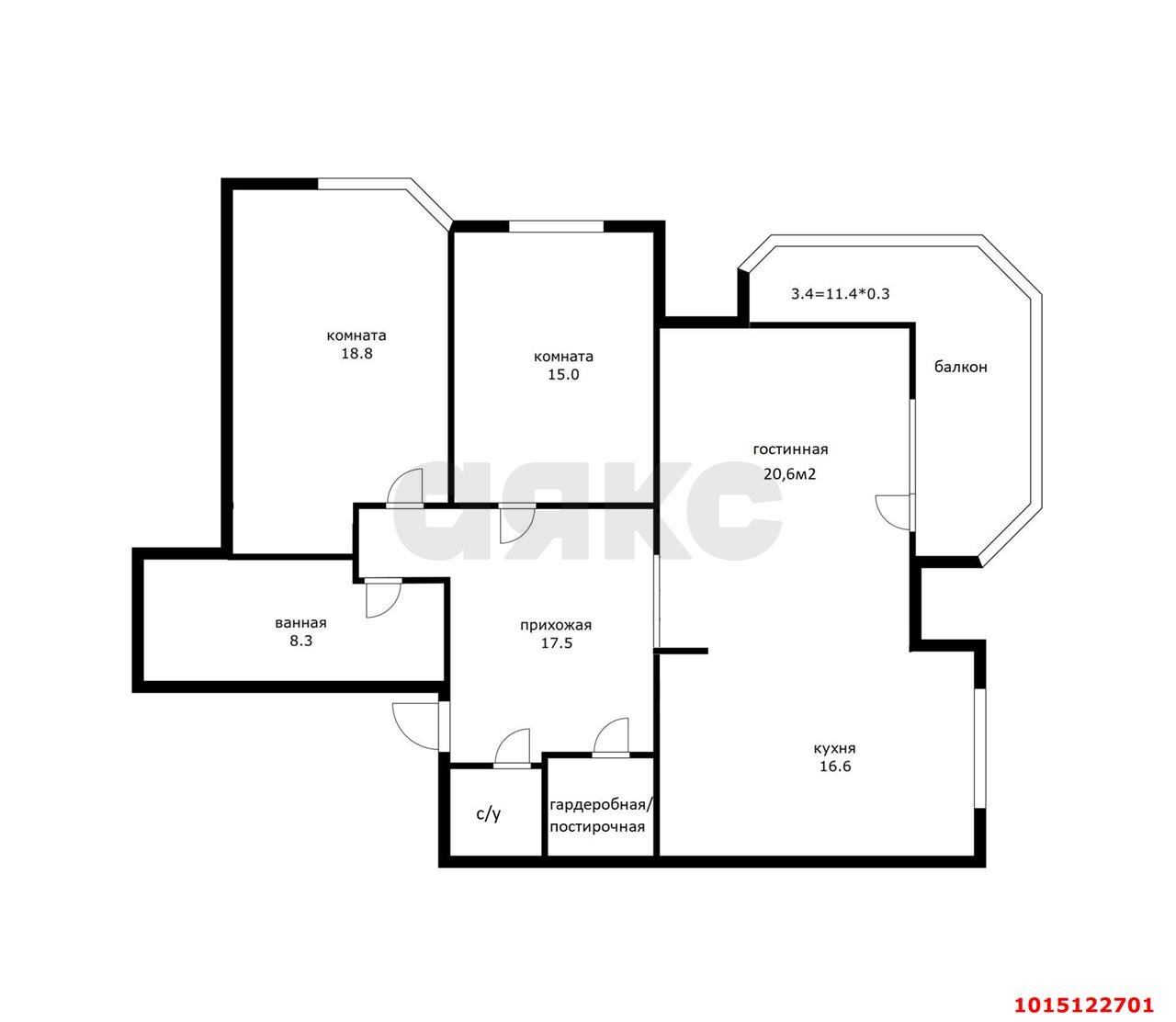 Фото №16: 3-комнатная квартира 111 м² - Краснодар, Центральный, ул. Березанская, 41