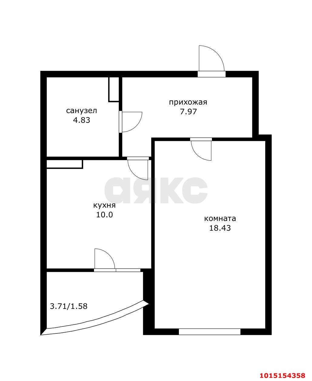Фото №10: 1-комнатная квартира 43 м² - Краснодар, Догма Парк, ул. Марины Цветаевой, 17к1