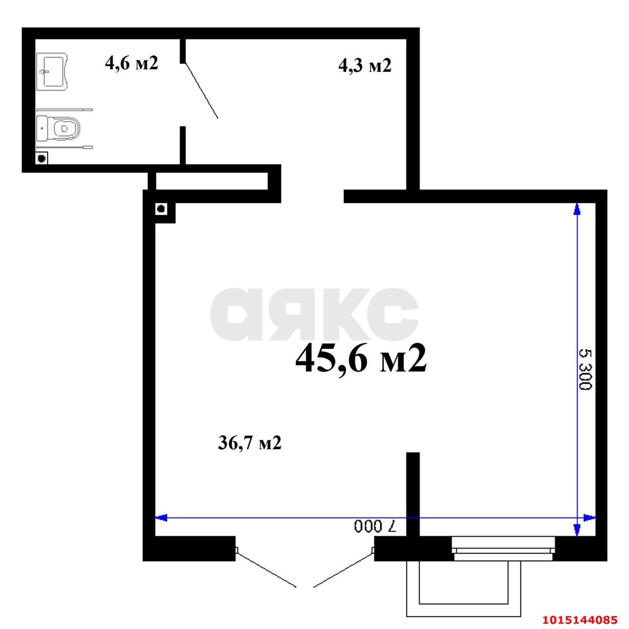 Фото №3: Торговое помещение 46 м² - Краснодар, жилой комплекс Дыхание, ул. Лётчика Позднякова, 2к13