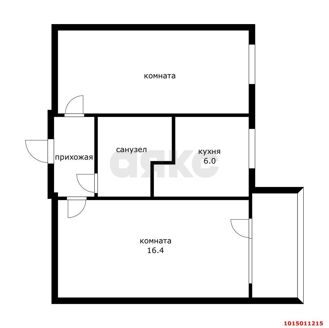 Фото №7: 2-комнатная квартира 44 м² - Краснодар, Фестивальный, ул. Гагарина, 93