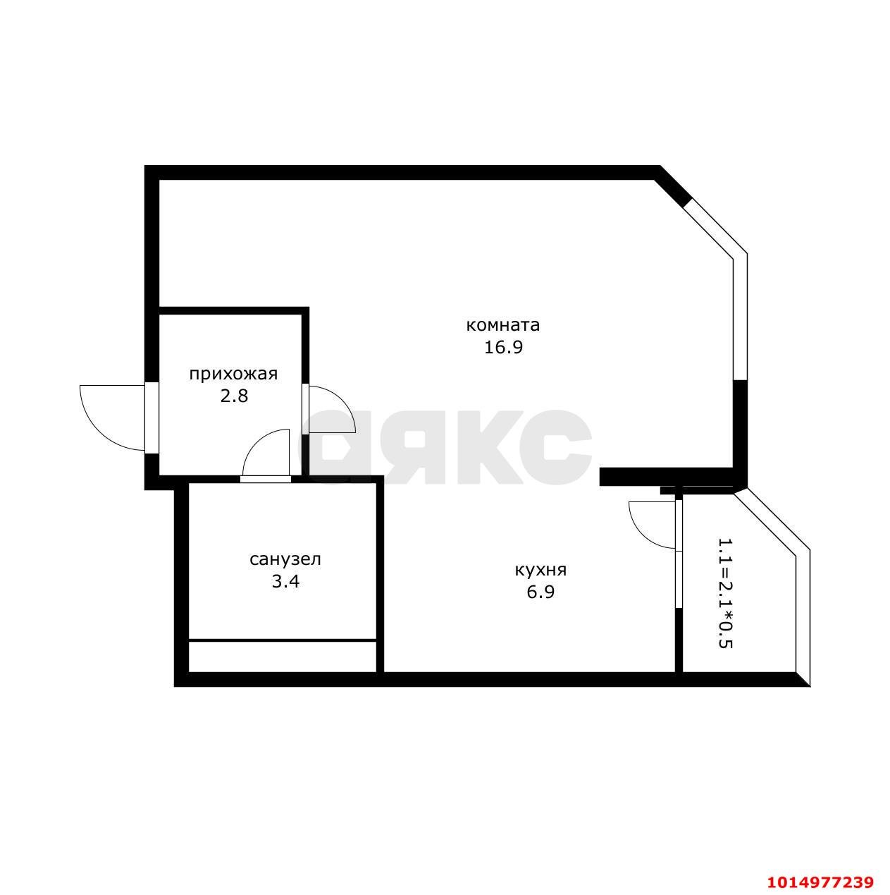Фото №9: 1-комнатная квартира 33 м² - Краснодар, ЖК Перспектива, ул. Героев-Разведчиков, 8к1