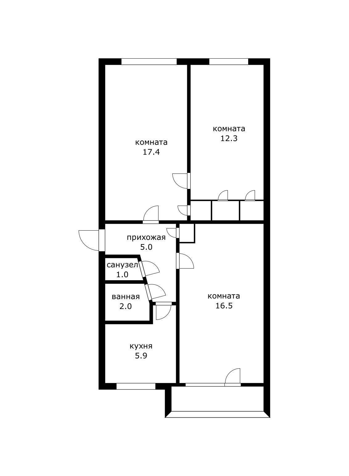 Фото №3: 3-комнатная квартира 65 м² - Краснодар, Прикубанский внутригородской округ, мкр. Славянский, ул. Темрюкская, 65