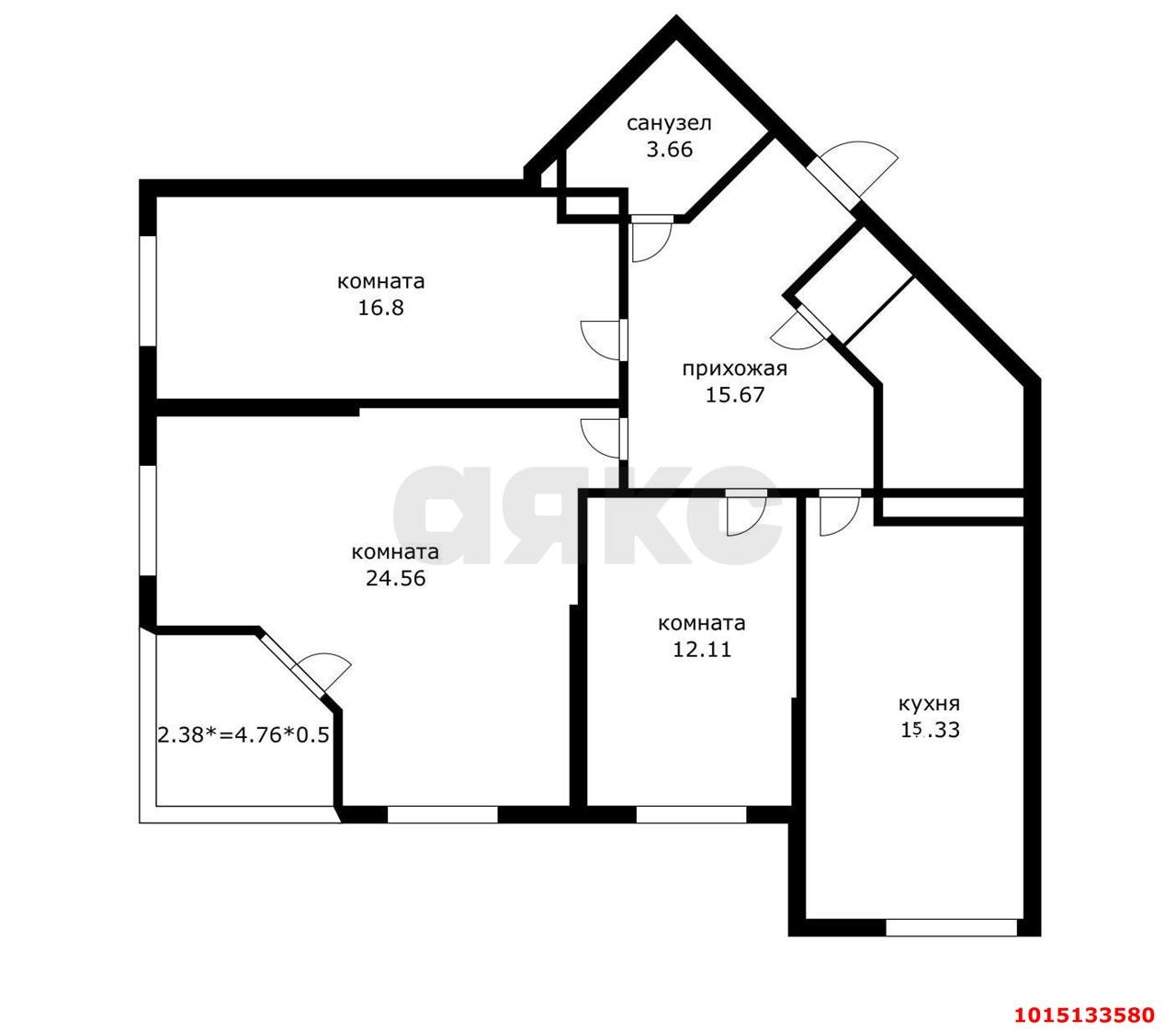 Фото №19: 3-комнатная квартира 86 м² - Краснодар, жилой комплекс Сограт, ул. Красных Партизан, 4/15
