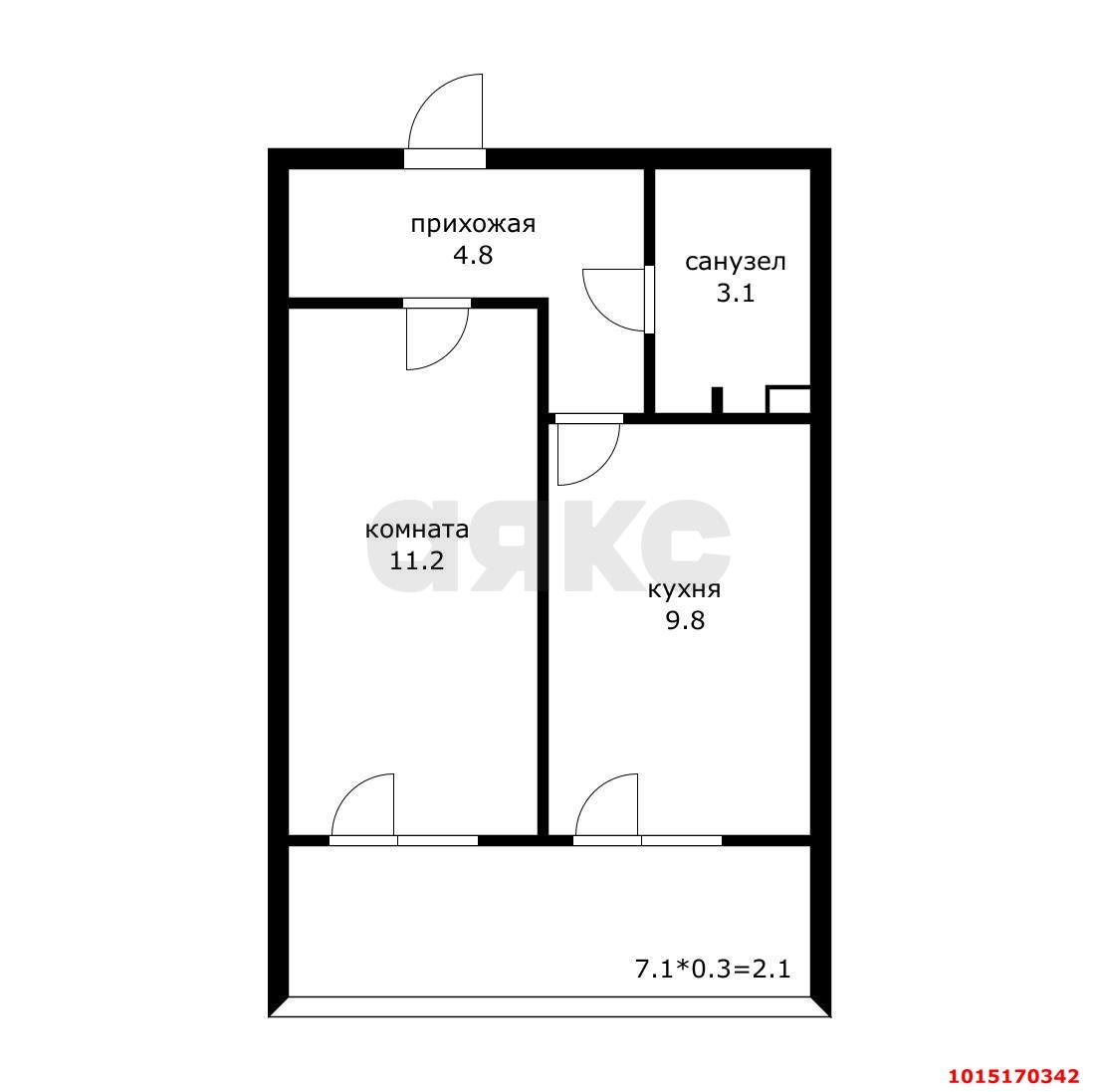 Фото №17: 1-комнатная квартира 36 м² - Краснодар, жилой комплекс Оникс, ул. Российская, 267к3
