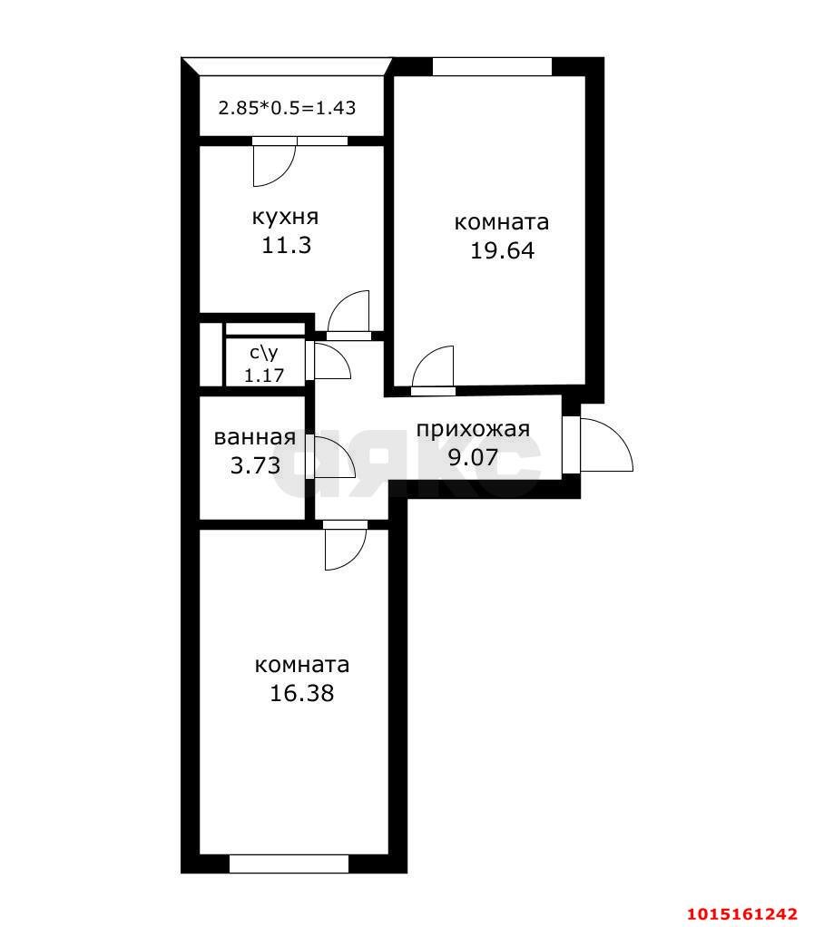 Фото №14: 2-комнатная квартира 61 м² - Краснодар, ЖК Красная Площадь, ул. Конгрессная, 19/1