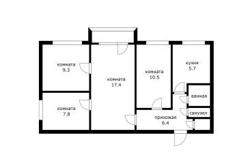 Фото №5: 4-комнатная квартира 61 м² - Индустриальный, мкр. Прикубанский внутригородской округ, ул. Степная, 7