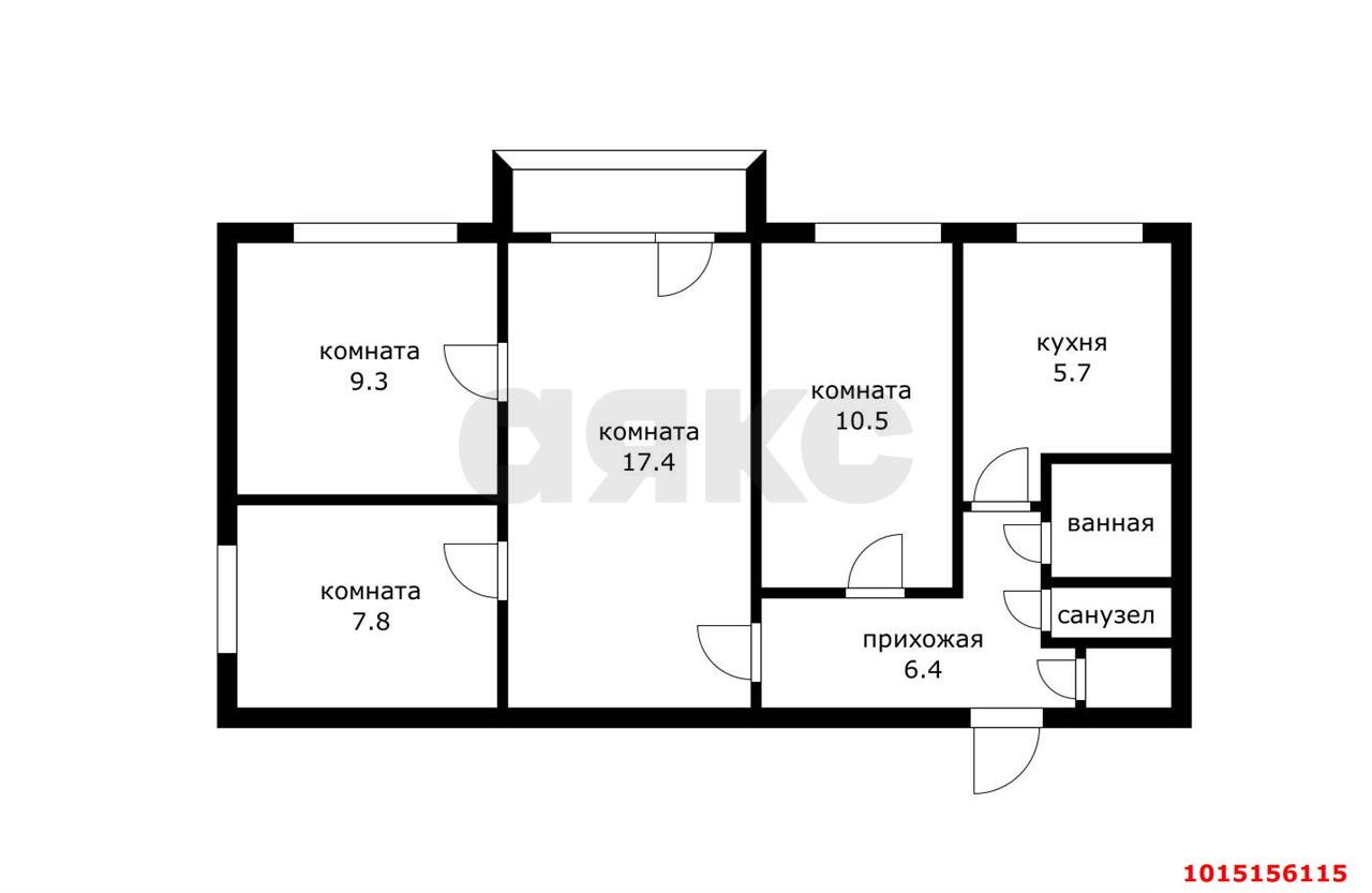 Фото №5: 4-комнатная квартира 65 м² - Индустриальный, мкр. Прикубанский внутригородской округ, ул. Степная, 7