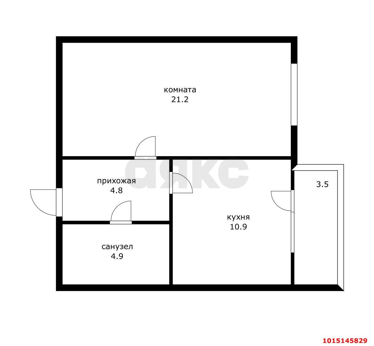 Фото №7: 1-комнатная квартира 45 м² - Краснодар, ЖК Светлый, ул. Московская, 144к2