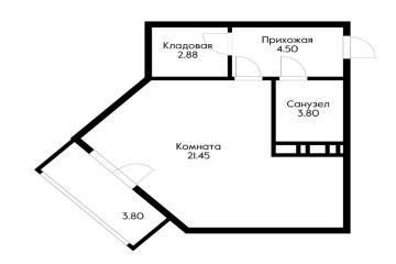 Фото №2: Студия 33 м² - Краснодар, мкр. Прикубанский внутригородской округ, ул. Дубравная, 1