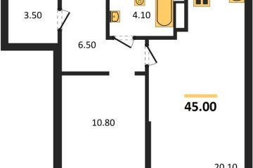 Фото №1: 1-комнатная квартира 45 м² - Краснодар, мкр. Догма Парк, 
