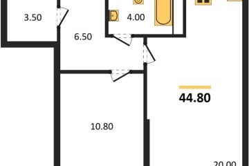 Фото №1: 1-комнатная квартира 44 м² - Краснодар, мкр. Догма Парк, 