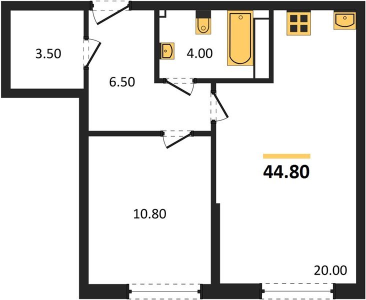 Фото №1: 1-комнатная квартира 44 м² - Краснодар, Прикубанский внутригородской округ, мкр. Догма Парк