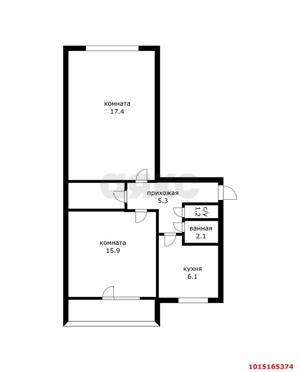 Фото №6: 2-комнатная квартира 51 м² - Краснодар, Фестивальный, ул. Гагарина, 73