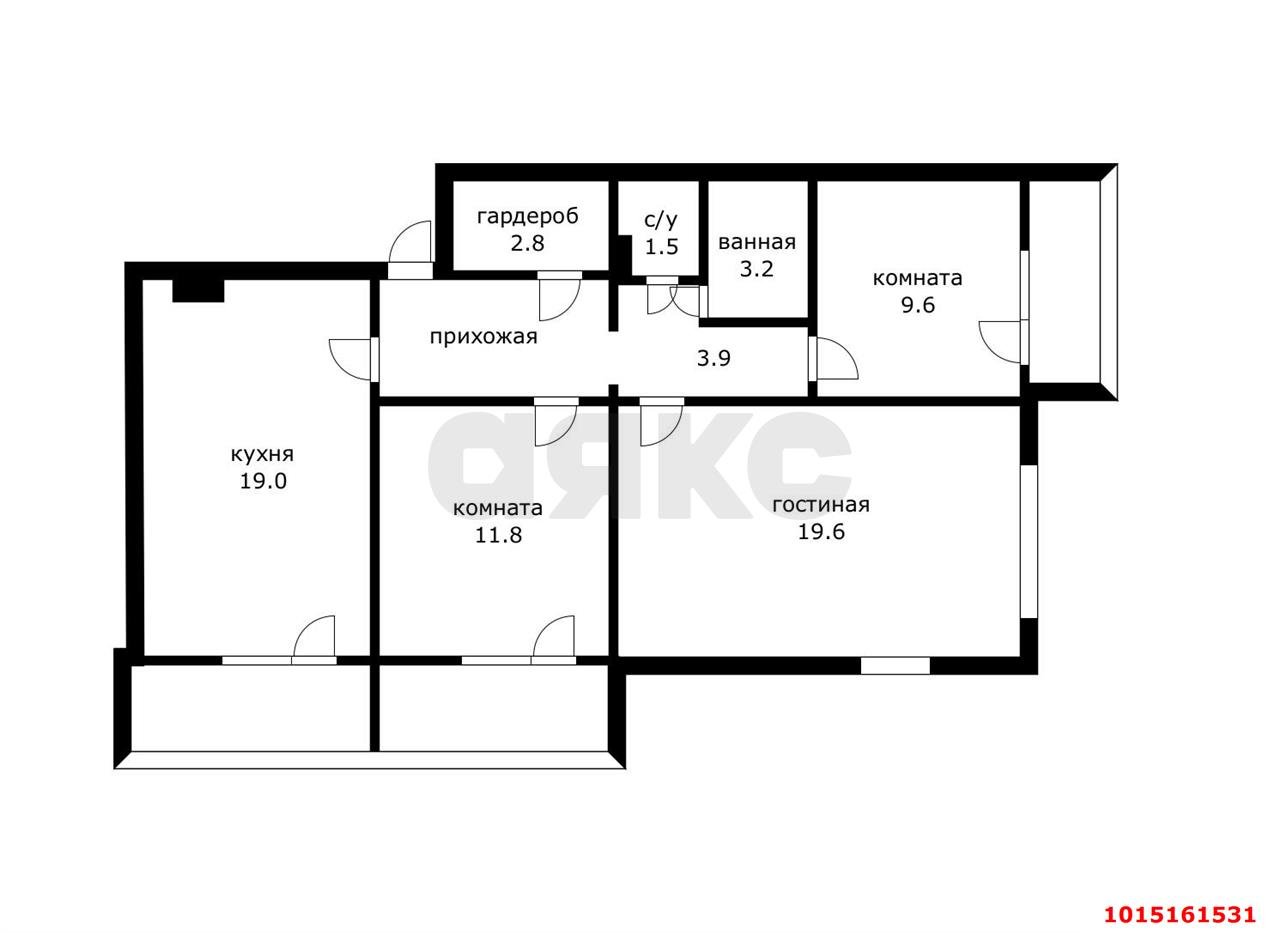Фото №20: 3-комнатная квартира 85 м² - Краснодар, Московский, ул. Карякина, 17