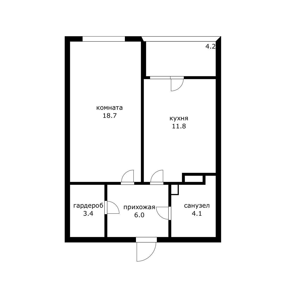 Фото №4: 1-комнатная квартира 44 м² - Краснодар, ЖК Губернский, Прикубанский внутригородской округ, мкр. Губернский, ул. имени Героя Георгия Бочарникова, 12/2