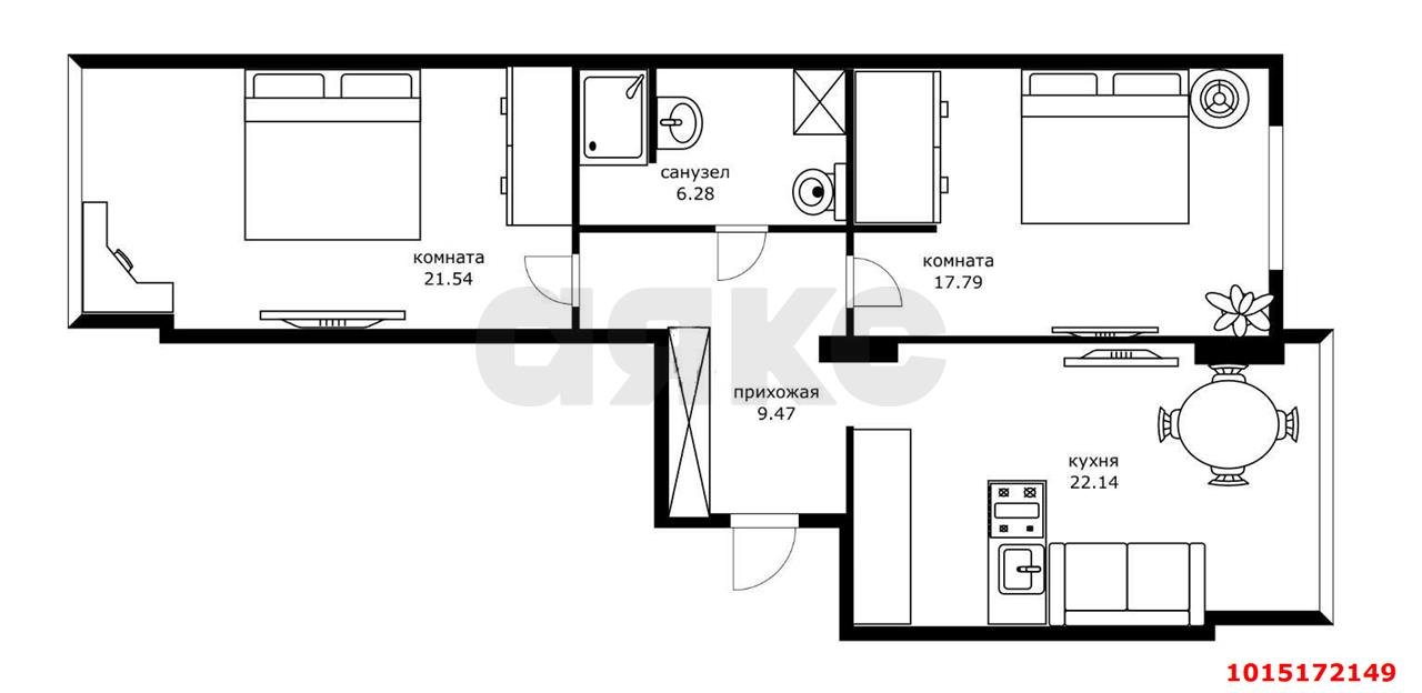 Фото №9: 2-комнатная квартира 67 м² - Краснодар, ЖК Аврора, ул. имени Дзержинского, 95
