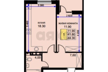Фото №4: 1-комнатная квартира 41 м² - Южный, мкр. жилой комплекс История-2, ул. Екатерининская, 3к1