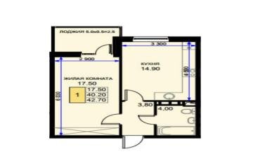 Фото №4: 1-комнатная квартира 38 м² - Южный, мкр. жилой комплекс История-2, ул. Екатерининская, 3к2