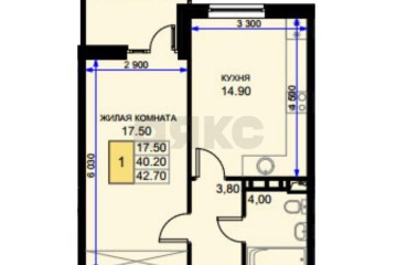 Фото №4: 1-комнатная квартира 43 м² - Южный, мкр. жилой комплекс История-2, ул. Екатерининская, 3к2