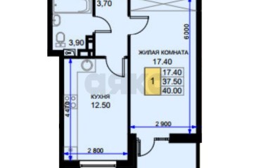 Фото №4: 1-комнатная квартира 36 м² - Южный, мкр. жилой комплекс История-2, ул. Екатерининская, 3к1