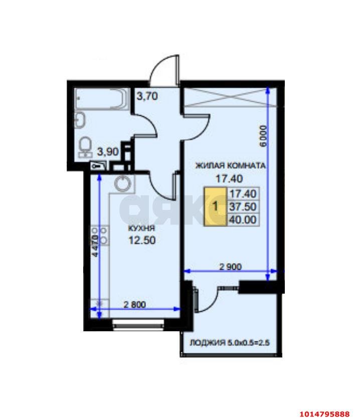 Фото №4: 1-комнатная квартира 41 м² - Южный, жилой комплекс История-2, ул. Екатерининская, 3к1