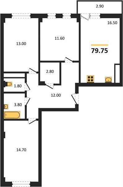 Фото №1: 3-комнатная квартира 79 м² - Краснодар, Фестивальный, мкр. Прикубанский внутригородской округ