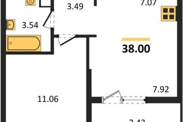 Фото №1: 1-комнатная квартира 38 м² - Краснодар, мкр. жилой квартал Патрики,