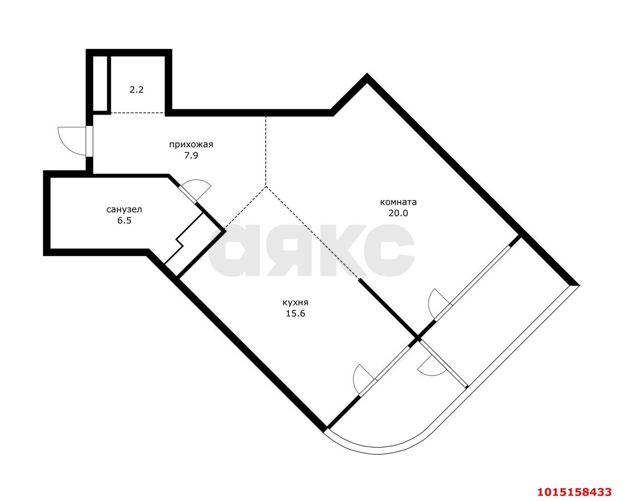 Фото №17: 1-комнатная квартира 52 м² - Краснодар, жилой комплекс Черёмушки, ул. Кубанская, 45к1