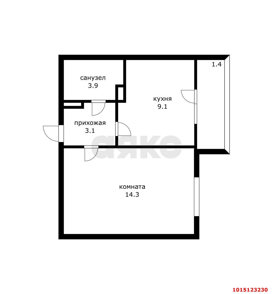 Фото №17: 1-комнатная квартира 35 м² - Краснодар, Краевая Клиническая Больница, ул. Восточно-Кругликовская, 82