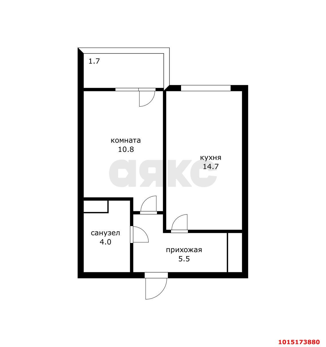 Фото №13: 1-комнатная квартира 35 м² - Краснодар, ЖК Абрикосово, ул. имени Героя Георгия Бочарникова, 4к1
