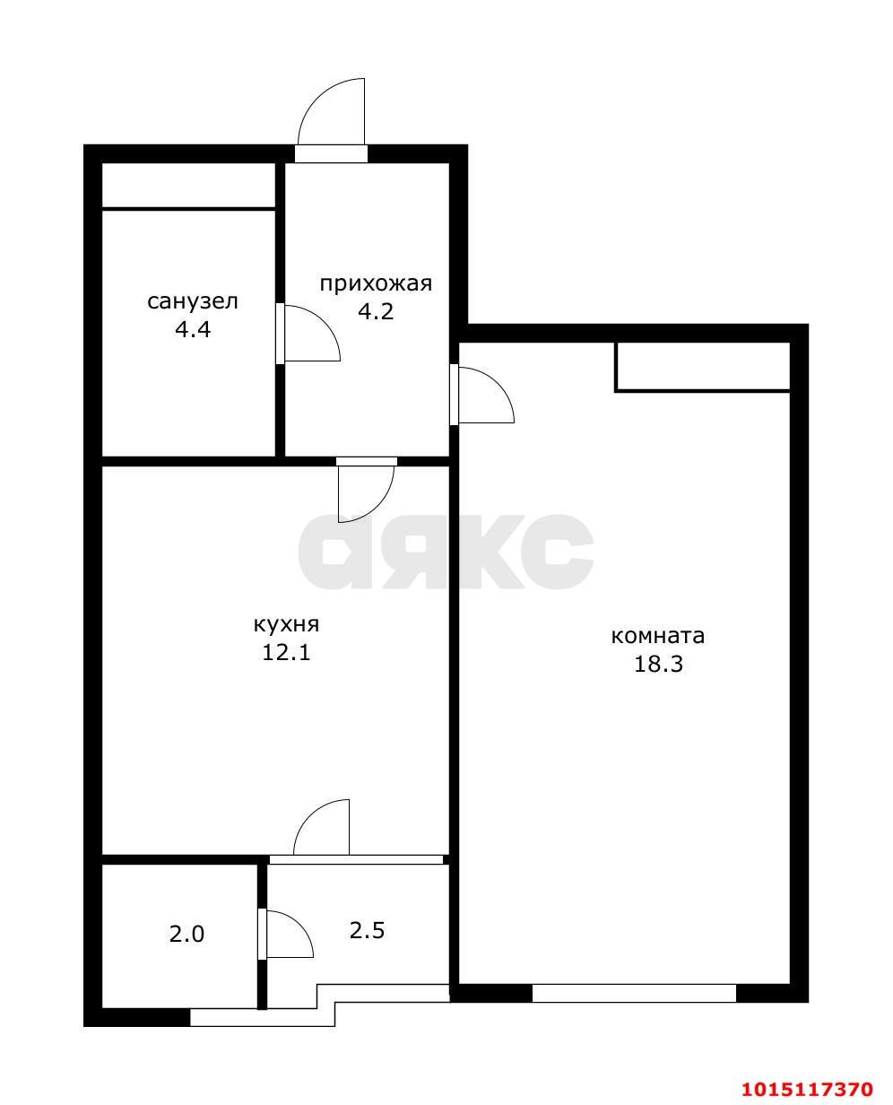 Фото №20: 1-комнатная квартира 43 м² - Краснодар, Школьный, ул. Школьная, 1
