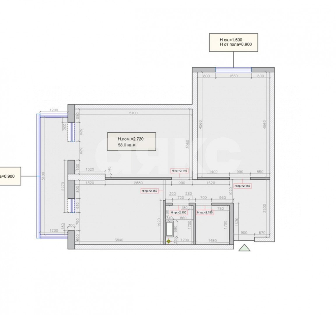 Фото №1: 2-комнатная квартира 52 м² - Ростов-на-Дону, жилой комплекс Скай Парк, ул. Нансена, 83