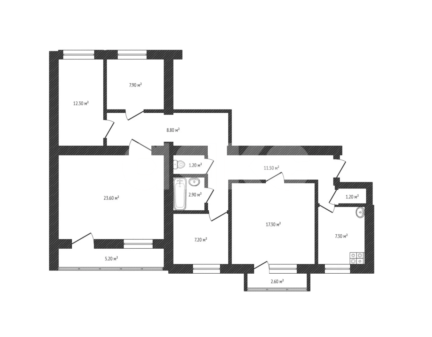 Фото №12: 4-комнатная квартира 107 м² - Луганск, р. Жовтневый, ул. Градусова, 4А