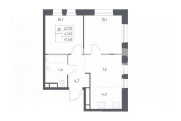 Фото №4: 2-комнатная квартира 41 м² - Москва, мкр. жилой комплекс Квартал на Воде, 1