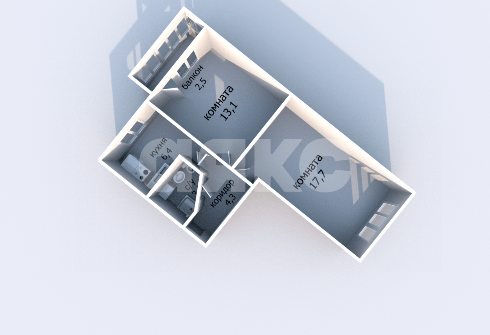 Фото №21: 2-комнатная квартира 44 м² - Анапа, 12-й, 20