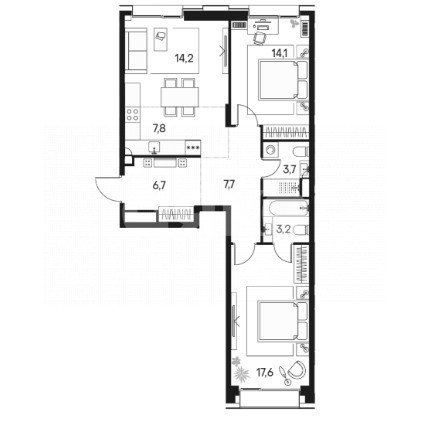 Фото №11: 3-комнатная квартира 75 м² - Москва, квартал Россини, б-р Чкаловский, 6к1