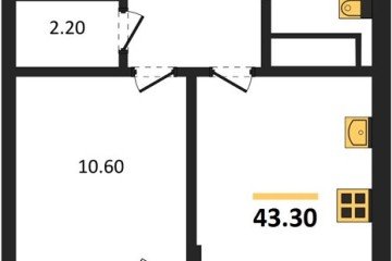 Фото №1: 1-комнатная квартира 43 м² - Краснодар, мкр. Прикубанский внутригородской округ, 