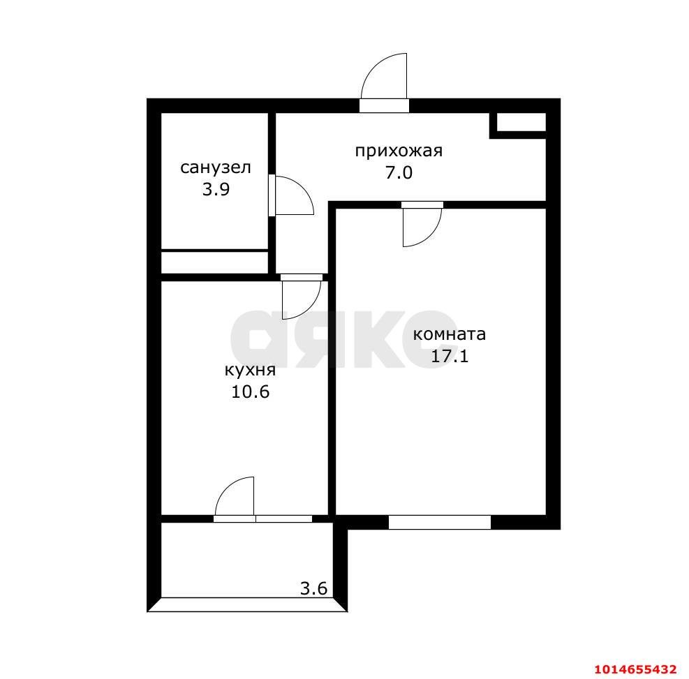Фото №15: 1-комнатная квартира 42 м² - Краснодар, жилой комплекс Перемена, ул. Бородинская, 152