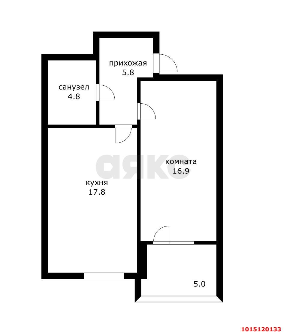 Фото №10: 1-комнатная квартира 45 м² - Южный, мкр. жилой комплекс История-2, ул. Екатерининская, 3к2